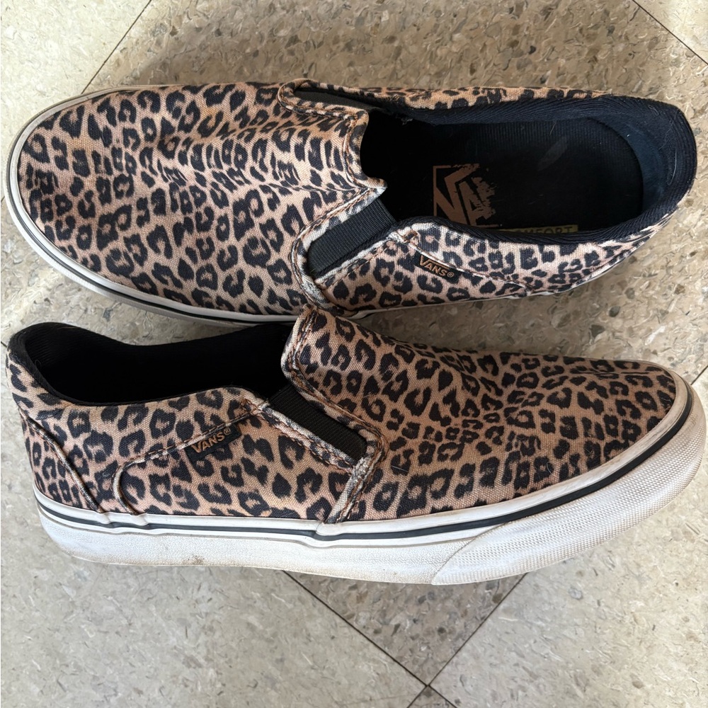 Vans Leopard Print Slip-On Shoes